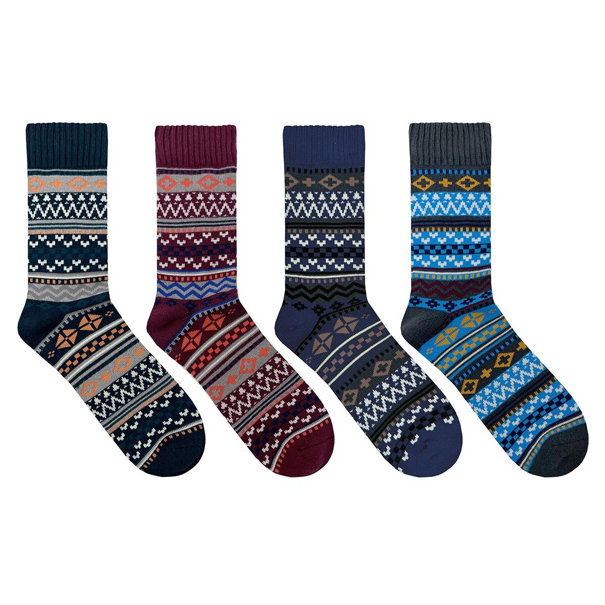 Kiku Nordic Collection boot socks in assorted colours, 4 pack, UK version