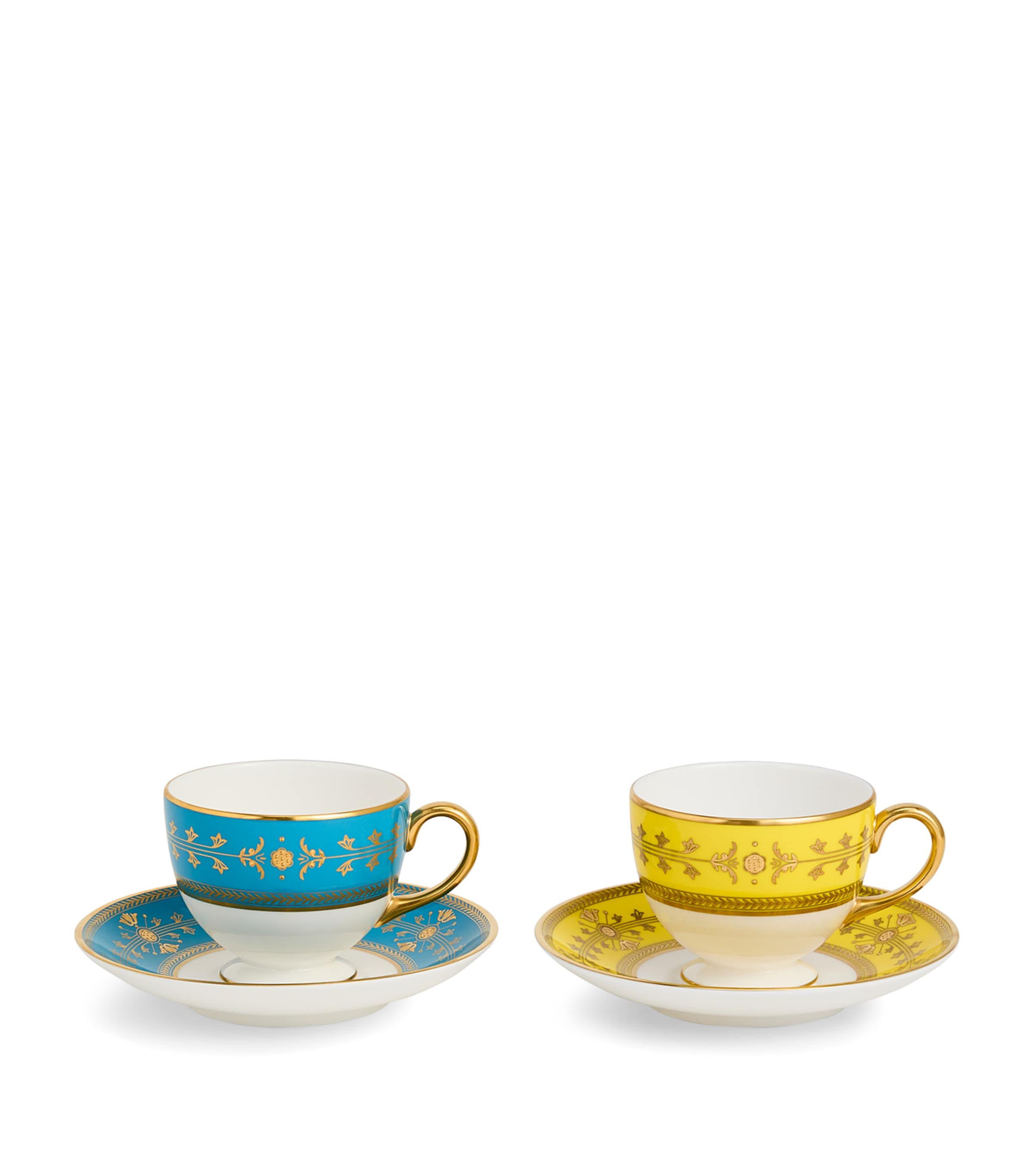 Wedgwood Set of 2 Bone China Bacchus Teacups and Saucers
