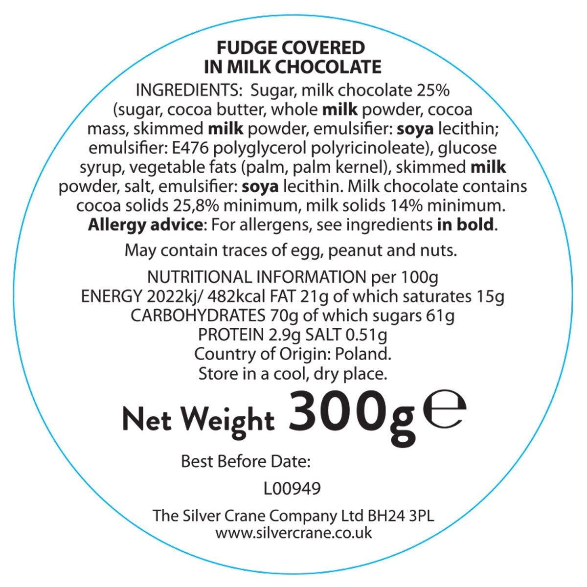 Silver Crane Christmas Nutcracker fudge tin three colours 300g (British brand)