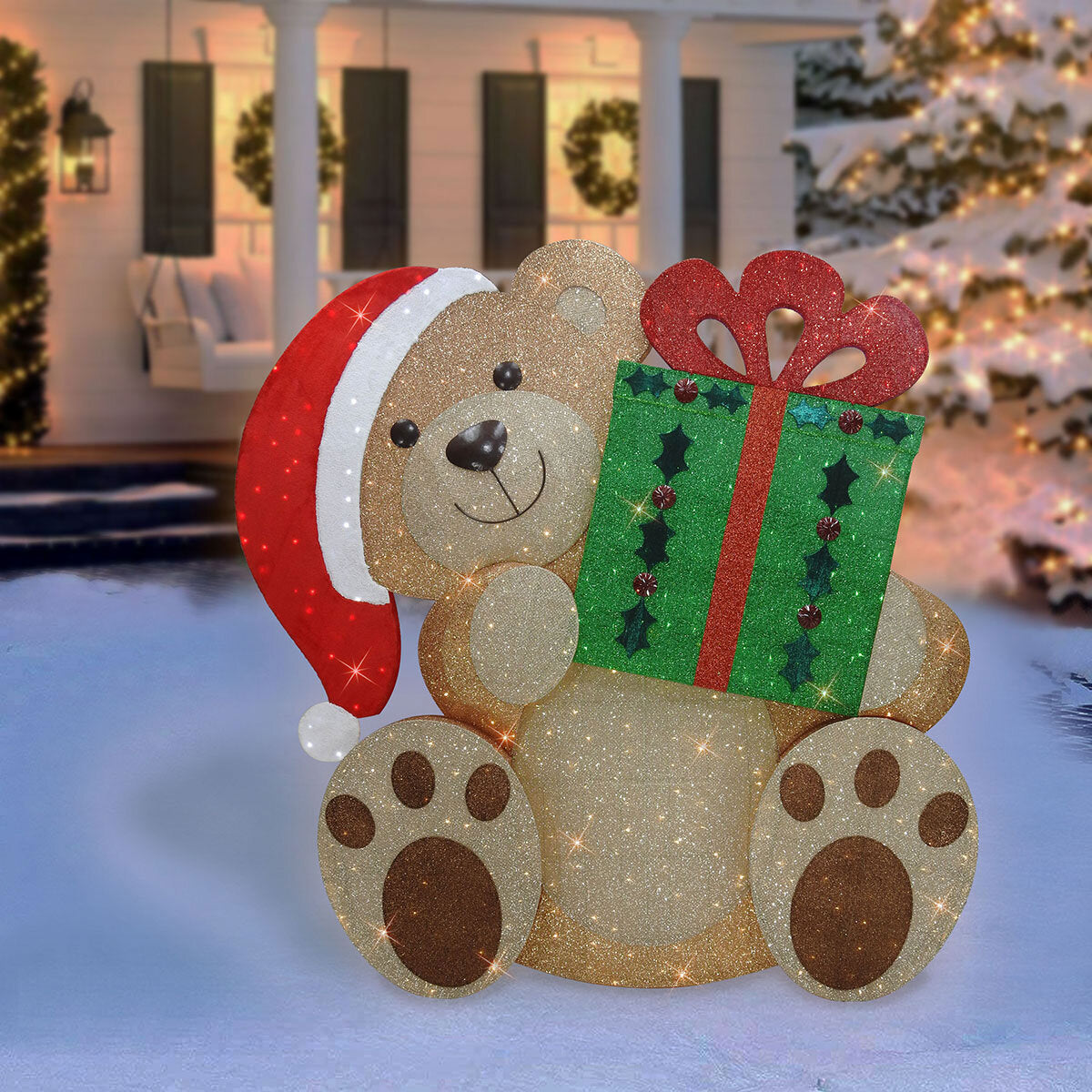 8.7ft Jumbo Illuminated Festive Bear with 600 LED Lights