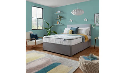 Silentnight Middleton Comfort Divan Bed Set in Grey, Kingsize