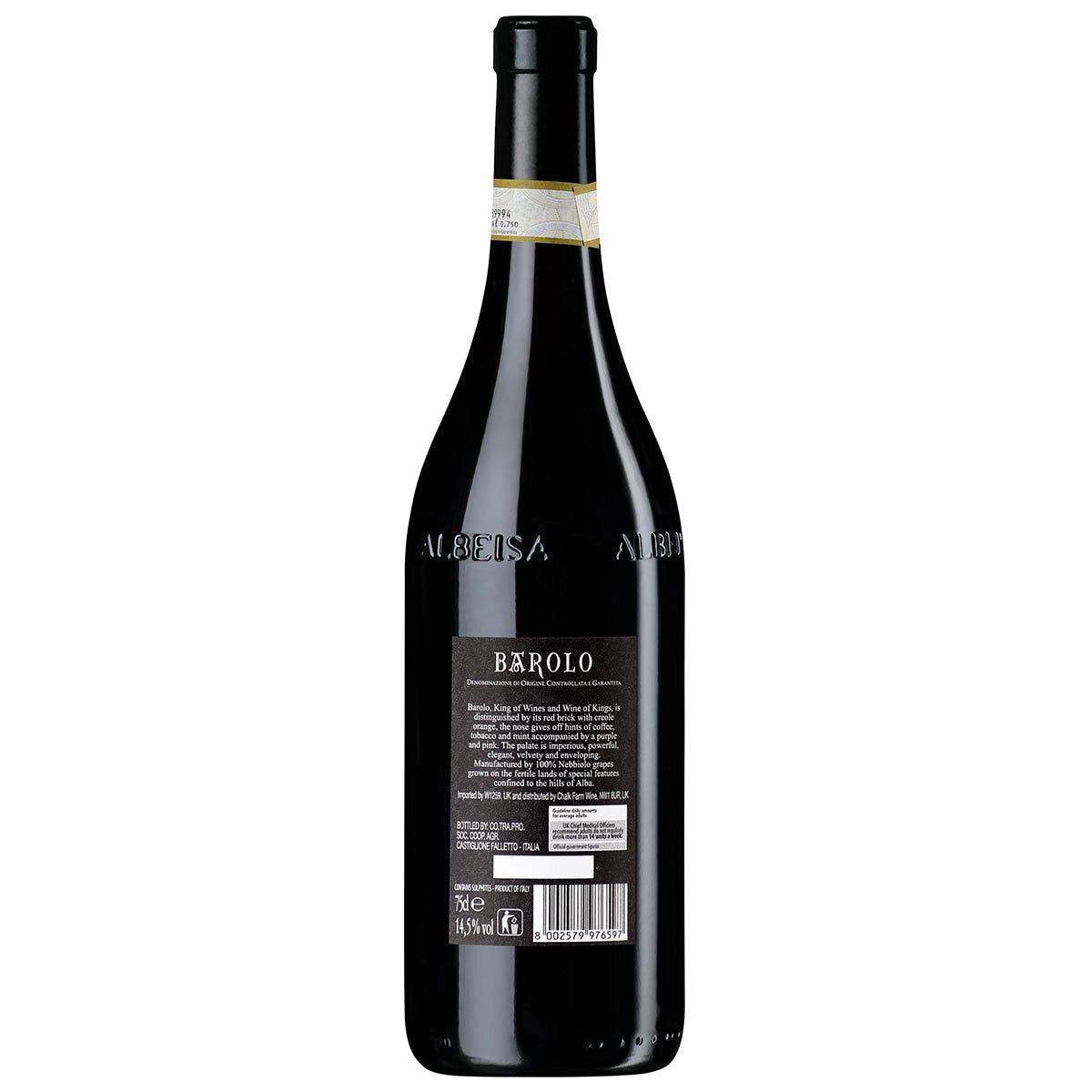 Mundi Barolo DOCG Riserva 2020 red wine 75cl, imported from the UK