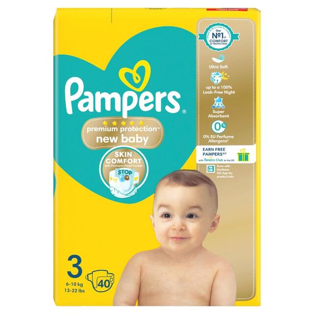 Pampers New Baby Nappies Size 3 (6-10kg) Essential Pack   40 per pack - McGrocer