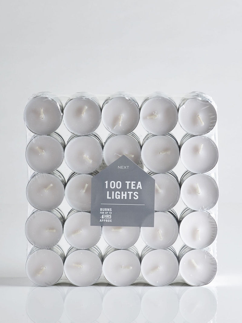 Unfragranced tea light candles 100 pack (British brand)