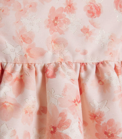 Floral Print Rose Petal Dress for Ages 3 Months to 4 Years