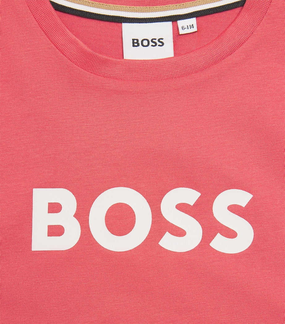 BOSS children's cotton logo T-shirt in sizes 4-16 years - British product