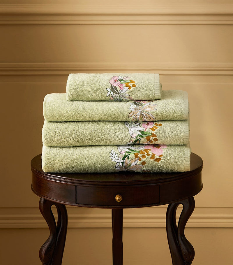 Yves Delorme Embroidered Orchidee hand towel 55cm x 100cm (British brand)