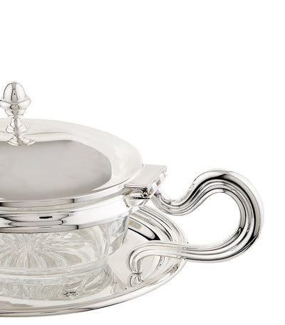 Silver-Plated Georgian Parmesan Basin with Spoon