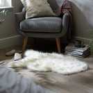 Habitat Sheepskin Faux Fur Cream Shaggy Rug - 60x90cm