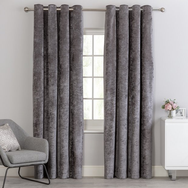 Argos Home Charcoal Eyelet Curtains 229x229cm - British product