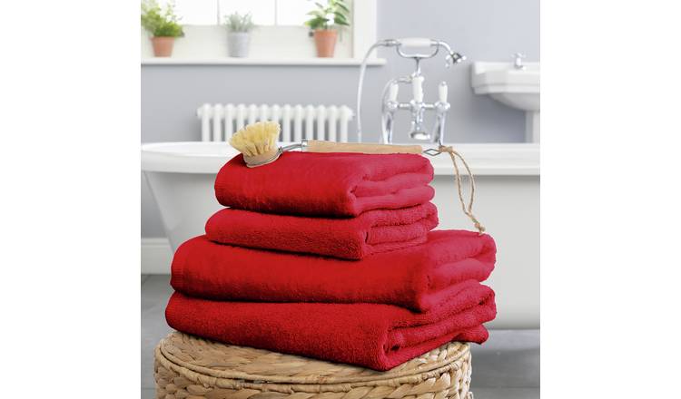 Habitat Cotton Supersoft 4 Piece Towel Bale in Red, UK version
