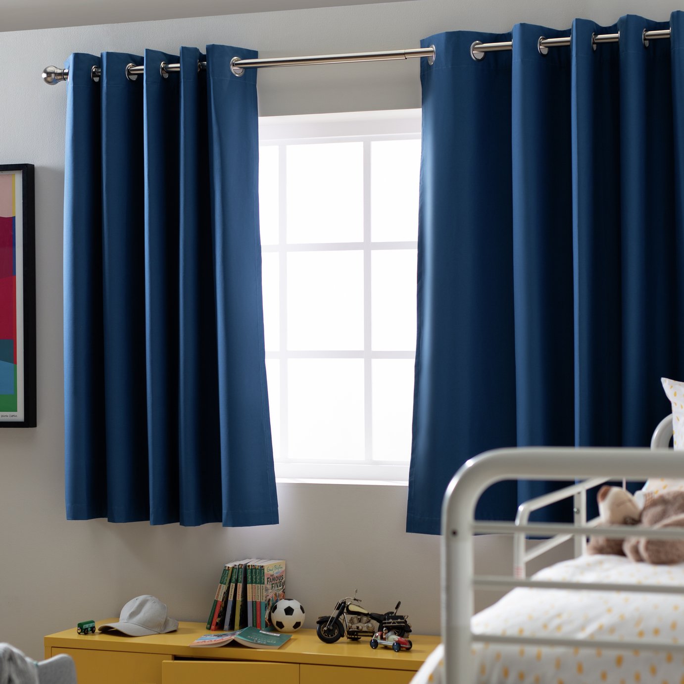 Argos Home Kids Blackout Eyelet Curtains - Blue -168x228cm