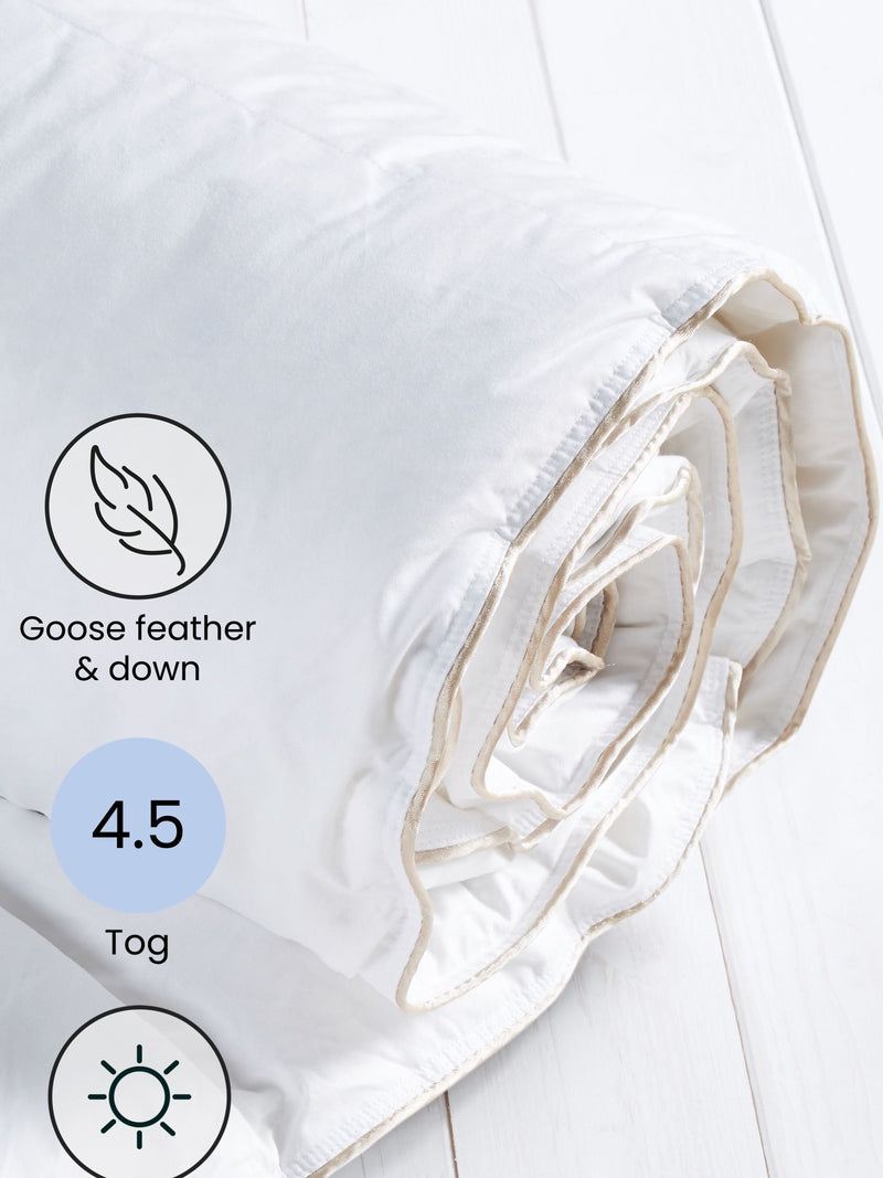 Goose feather and down 4.5 tog duvet, UK version