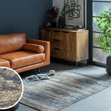 Habitat Distressed Abstract Blue Flatweave Rug - 120x170cm
