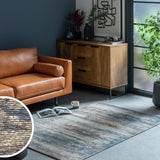 Habitat Distressed Abstract Blue Flatweave Rug - 120x170cm