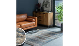 Habitat Distressed Abstract Blue Flatweave Rug - 120x170cm