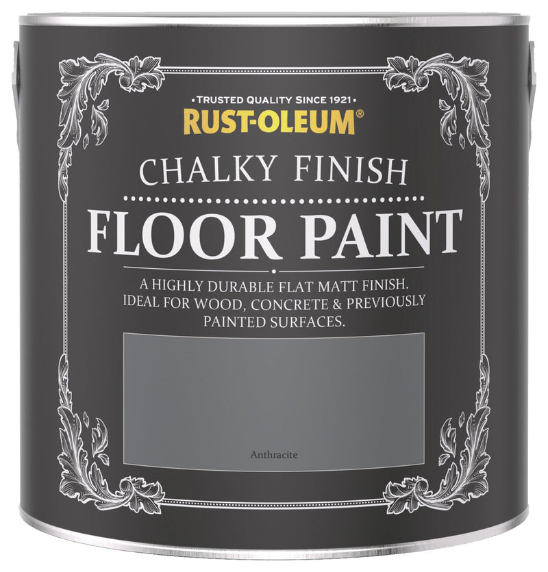 Rust-Oleum Chalky Floor Matt Paint 2.5L - Anthracite