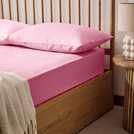 Habitat Polycotton Pink Fitted Sheet - Double