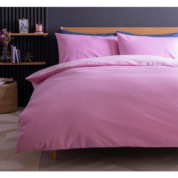 Habitat Polycotton Pink Reversible Bedding Set - King