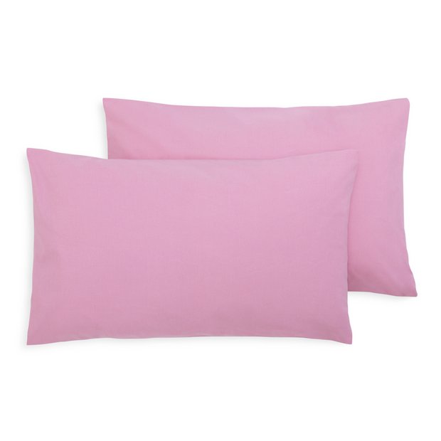 Habitat pink polycotton pillowcases pair, size 50x75cm, UK version