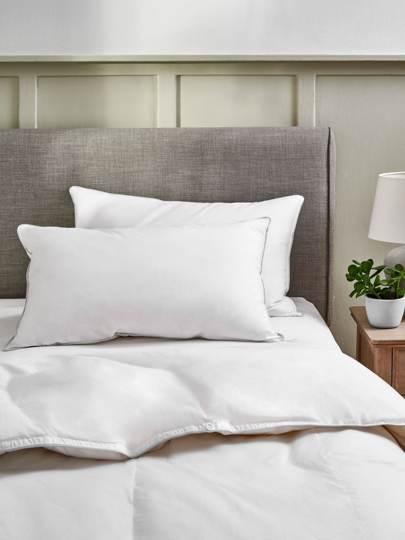 Duck feather and down firm pillows 2 pack, imported from the UK