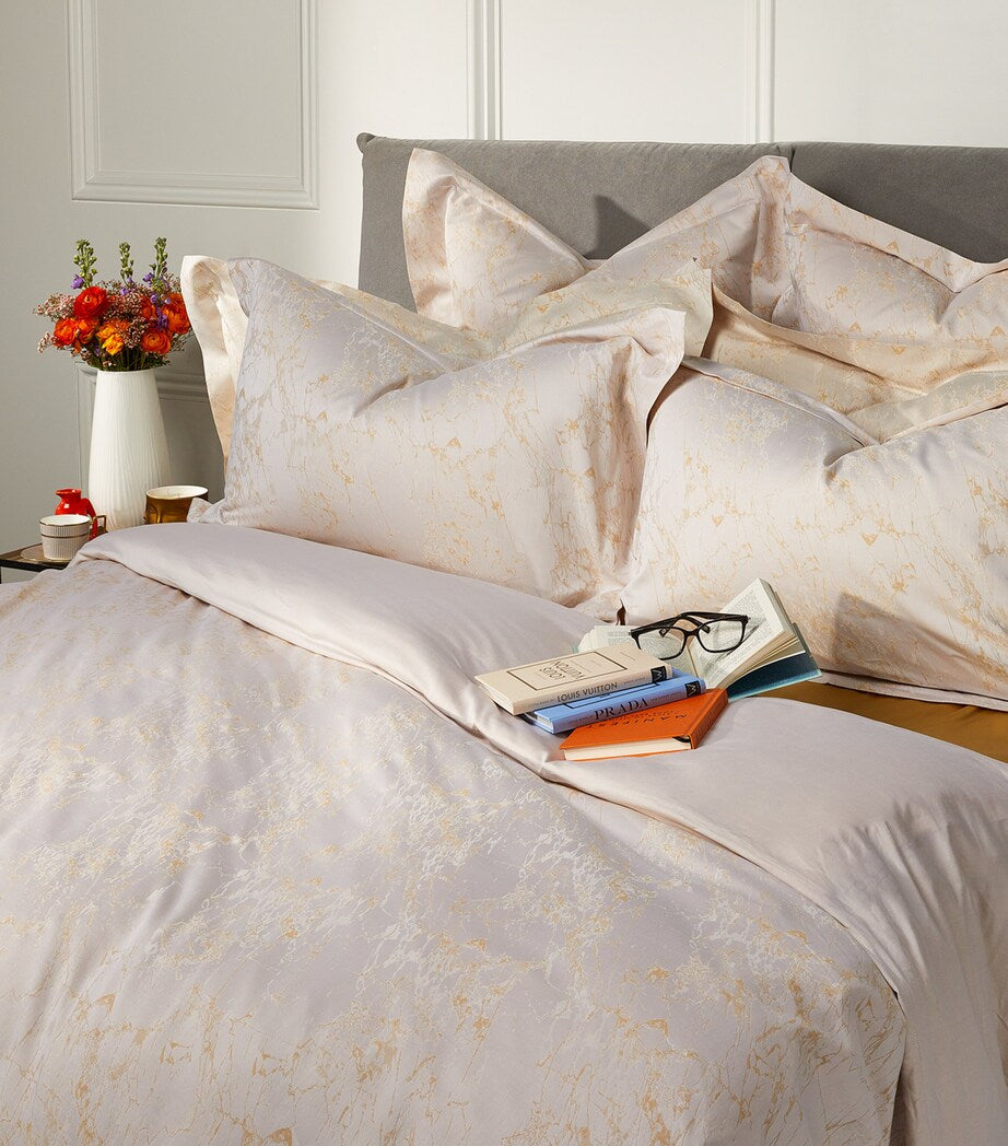 King Duvet Cover with Marble Print, 230cm x 220cm, 600-800 Thread Count