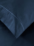 Navy Collection Luxe 300 Thread Count Cotton Sateen Satin Stitch Luxury Duvet Cover And Pillowcase Set