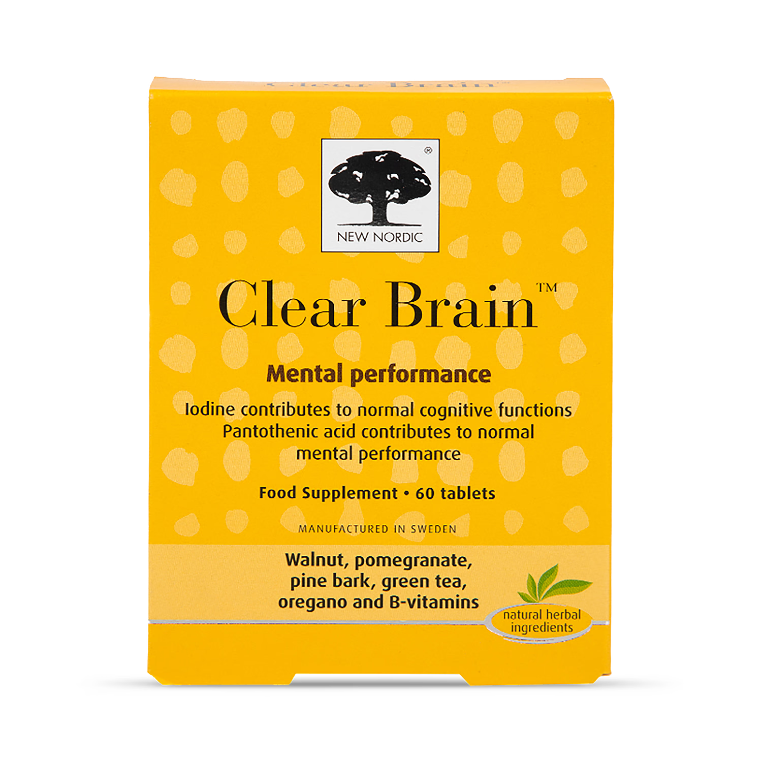 New Nordic Clear Brain 60 tablets, imported from the UK