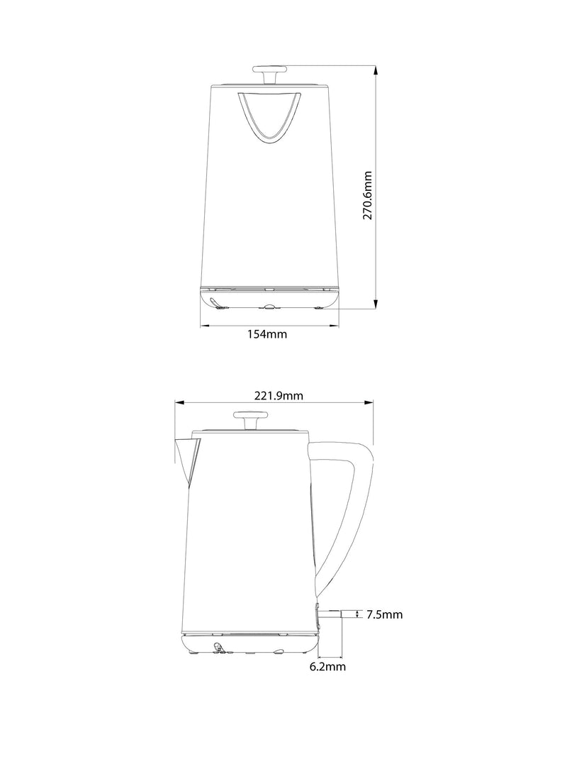 Bronx white kettle 1.7 litre (British brand)