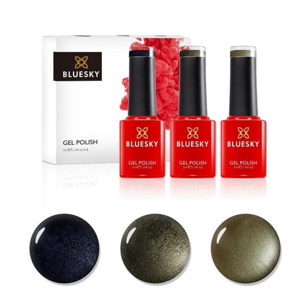 Bluesky gel nail polish gunmetals trio 5ml - British product