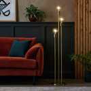 Habitat Exposed Bulb 3 Light Floor Lamp - Brass
