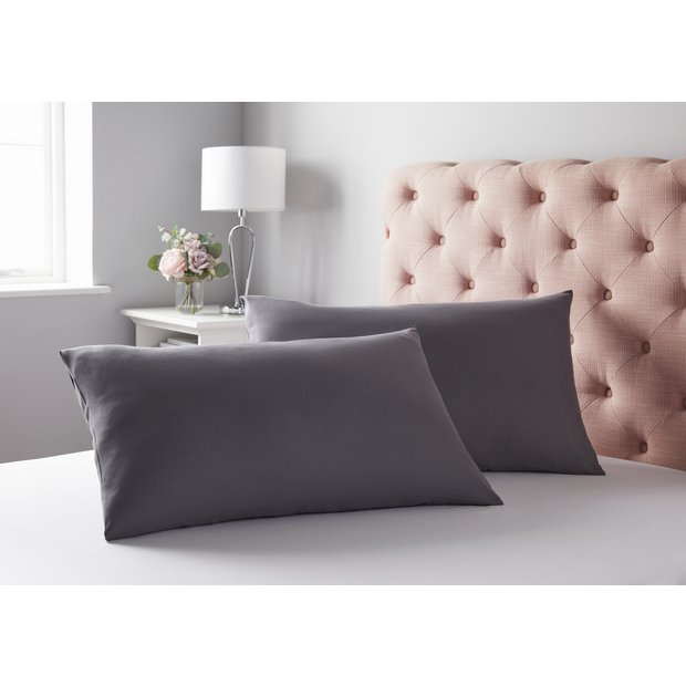 Silentnight Supersoft Standard Pillowcase Pair - Charcoal