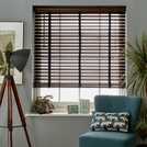 Habitat Wooden Brown 50mm Slat Venetian Tape Blind - 60cm