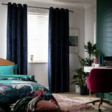 Argos Home Velvet Eyelet Curtains - Ink - 229x229cm
