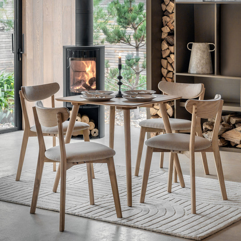 Gallery Natural Square Dining Table Seats 4, UK version