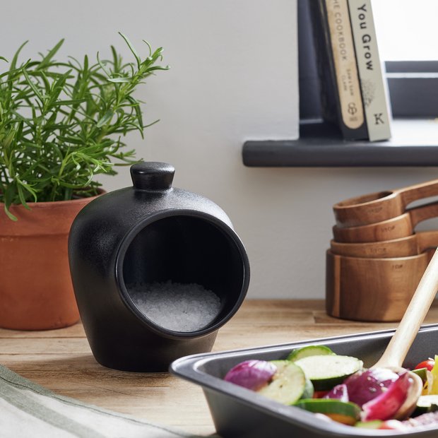 Habitat Industrial Stoneware Salt Container