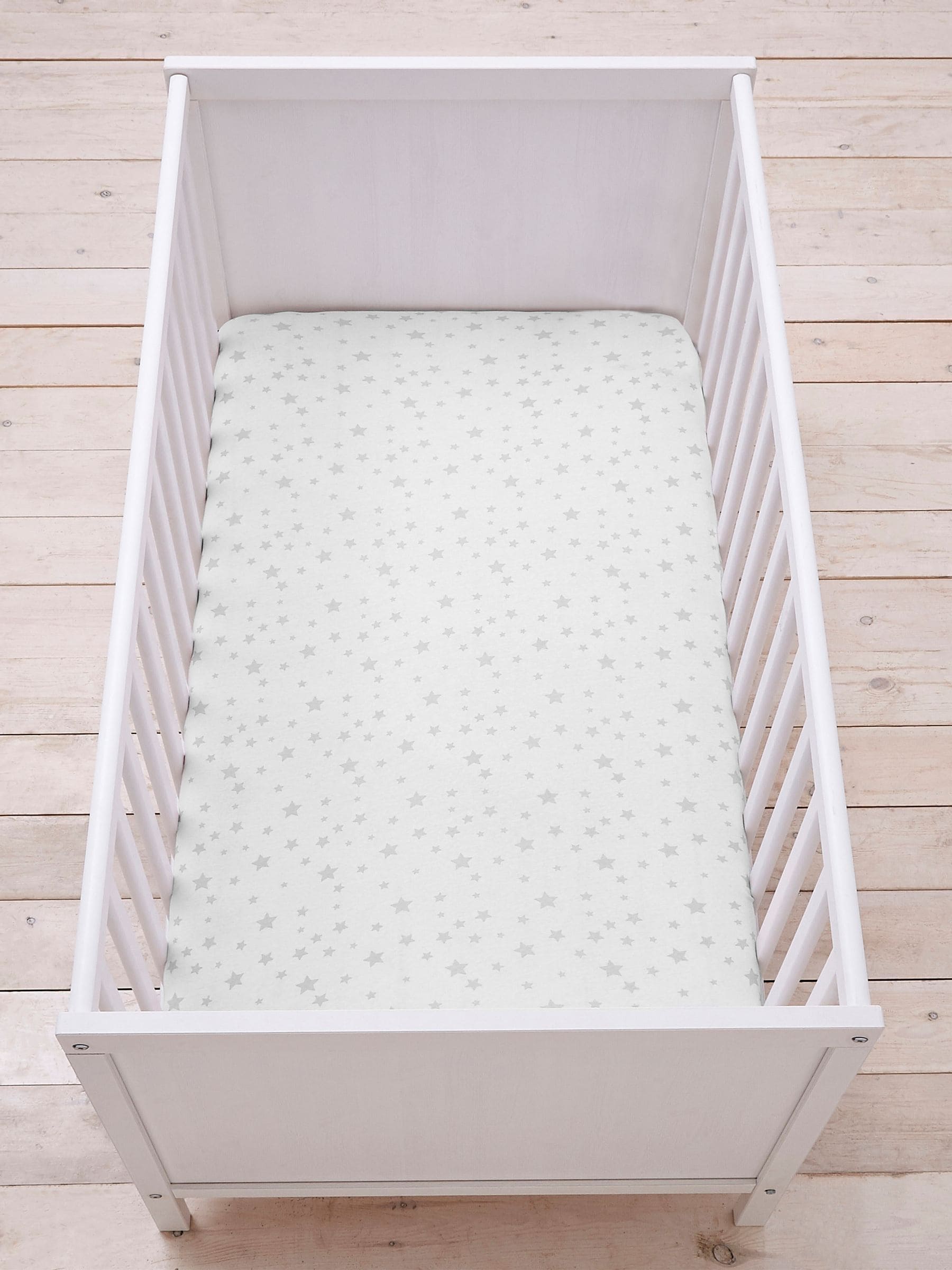 Silentnight Grey Stars cot bed fitted sheets 2 pack (British brand)