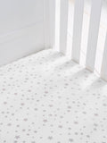 Silentnight Grey Stars cot bed fitted sheets 2 pack (British brand)