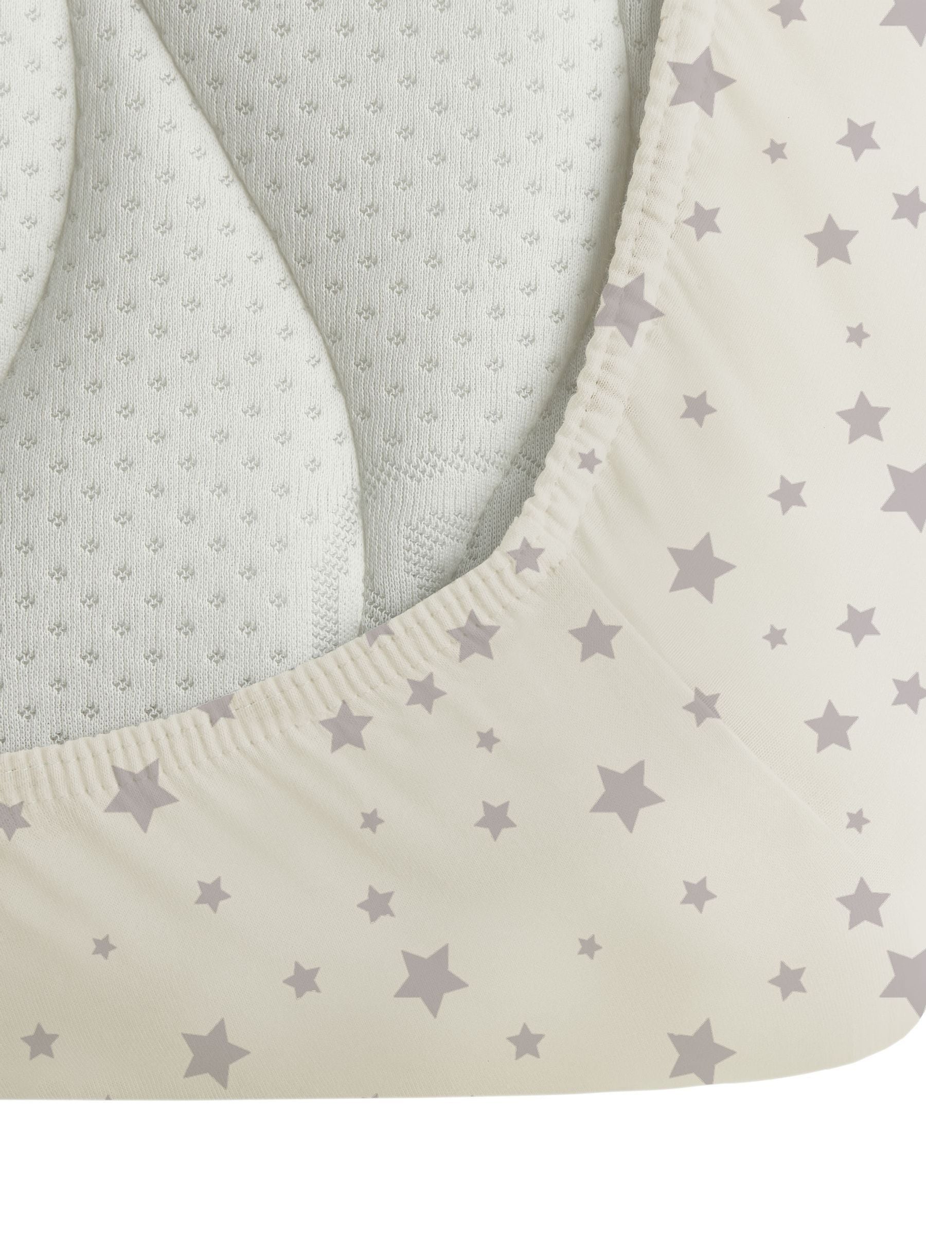 Silentnight Grey Stars cot bed fitted sheets 2 pack (British brand)