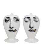 Porcelain Vase with Decorative Face Design for Flower Display
