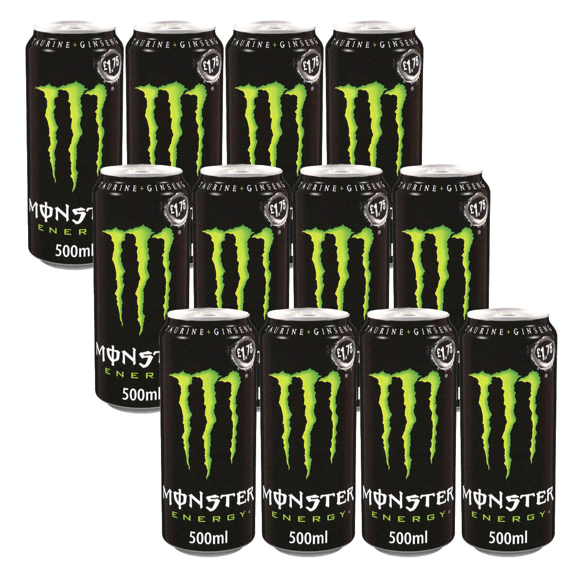 Monster Energy Original energy drink 12 x 500ml, imported from the UK