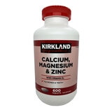 Kirkland Signature Calcium Magnesium Zinc tablets 600 count, UK version