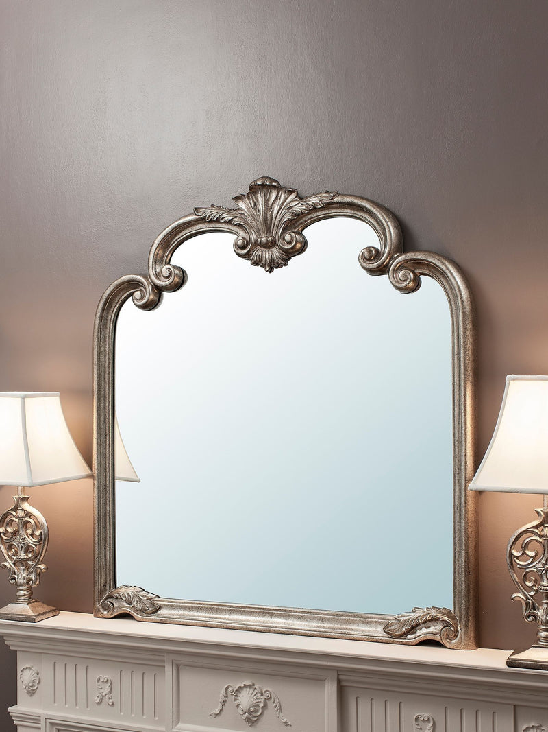 Gallery Home Silver Palazzo Mantel Mirror