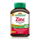 Jamieson Zinc Ultra Strength supplement 50mg 300 count, UK version