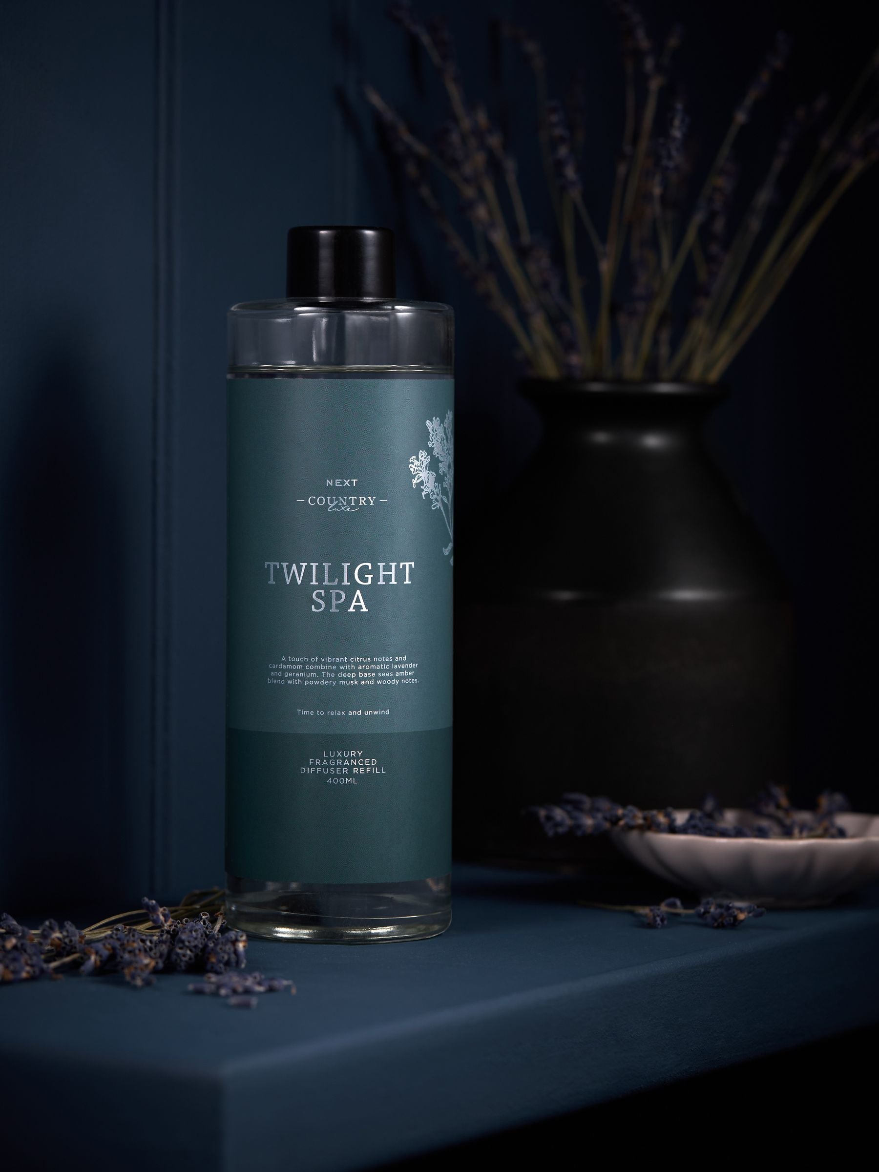 Country Luxe lavender and cardamom diffuser refill 400ml - British product
