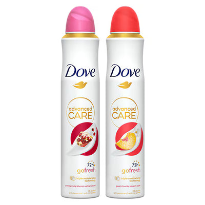 Dove Advanced Women's Antiperspirant Duo Bundle Pomegranate Peach White Blossom 2x 200ml