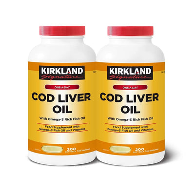 Kirkland Signature Cod Liver Oil Omega-3 1150mg Supplement 2 x 200 Count