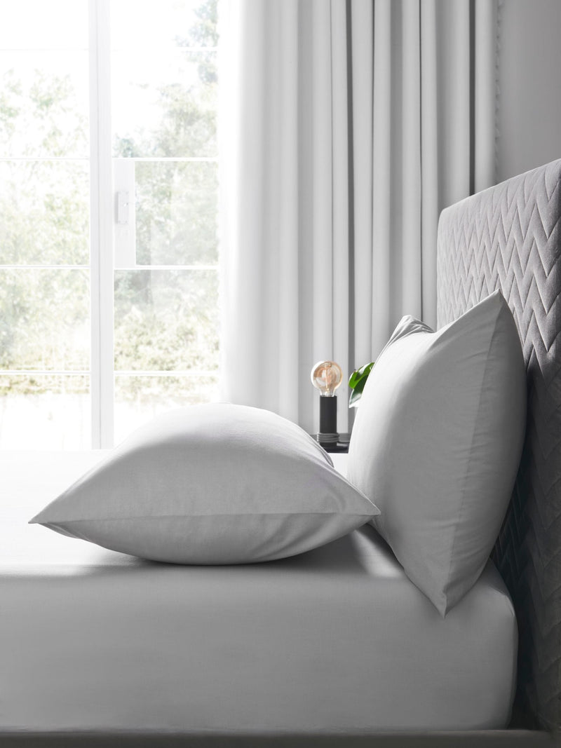 Grey polycotton deep fitted sheet, UK version