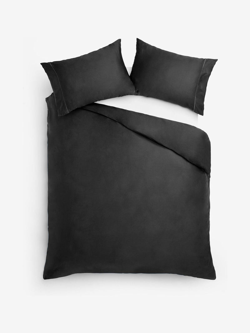 Black duvet cover and pillowcase set - British product