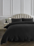 Black duvet cover and pillowcase set - British product